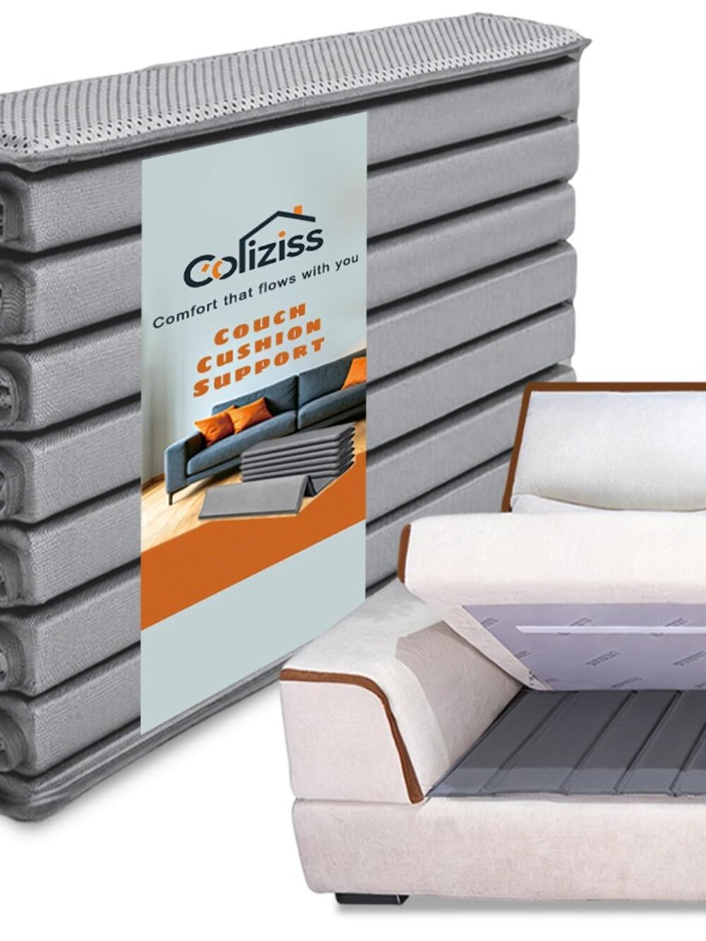 NEW 21.5 x54 Heavy Duty Fix Sagging Loveseat Couch Anti-Slip Under-Cushion Sofa